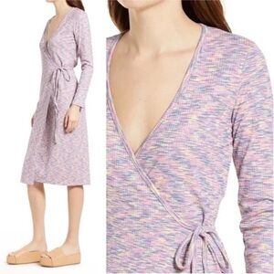 Lisa Says Gah Lucille Wrap Dress Berry Heather Marl Space Dye‎ Size small